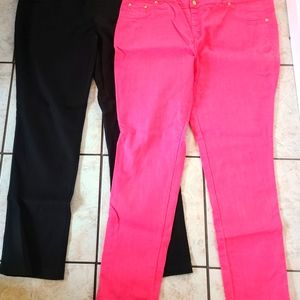 Supermodel Iman pants pink & black size 1X New stretch and soft